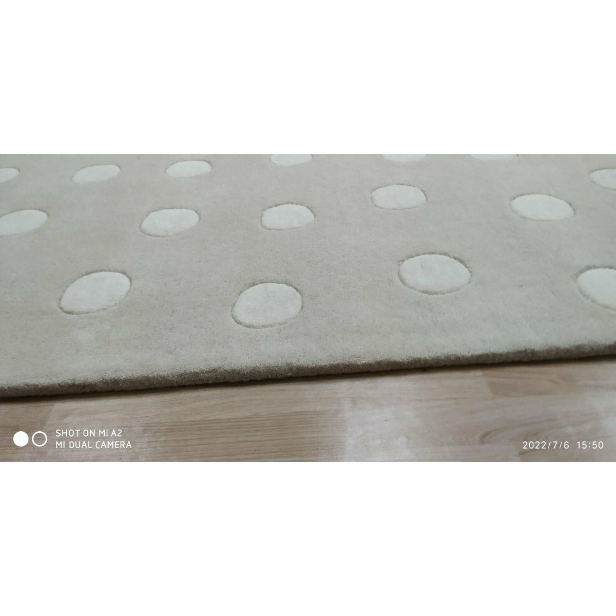 Polka Dot Wool Sand handtufted wool Organic Weave Shop 