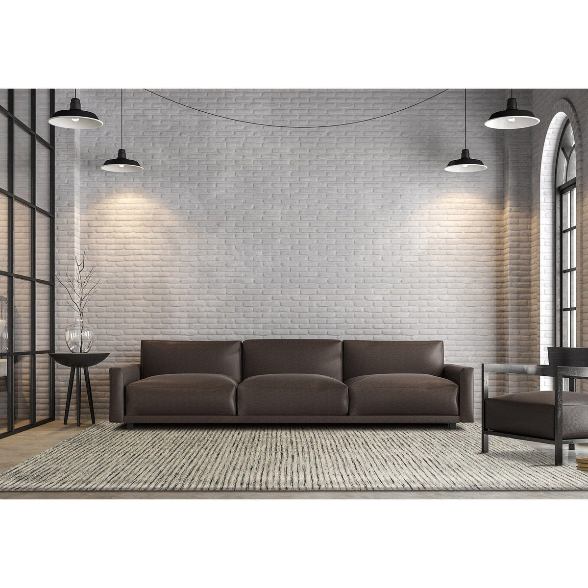 Whitney Black Wool Flatweave wool flatweave Organic Weave Shop 