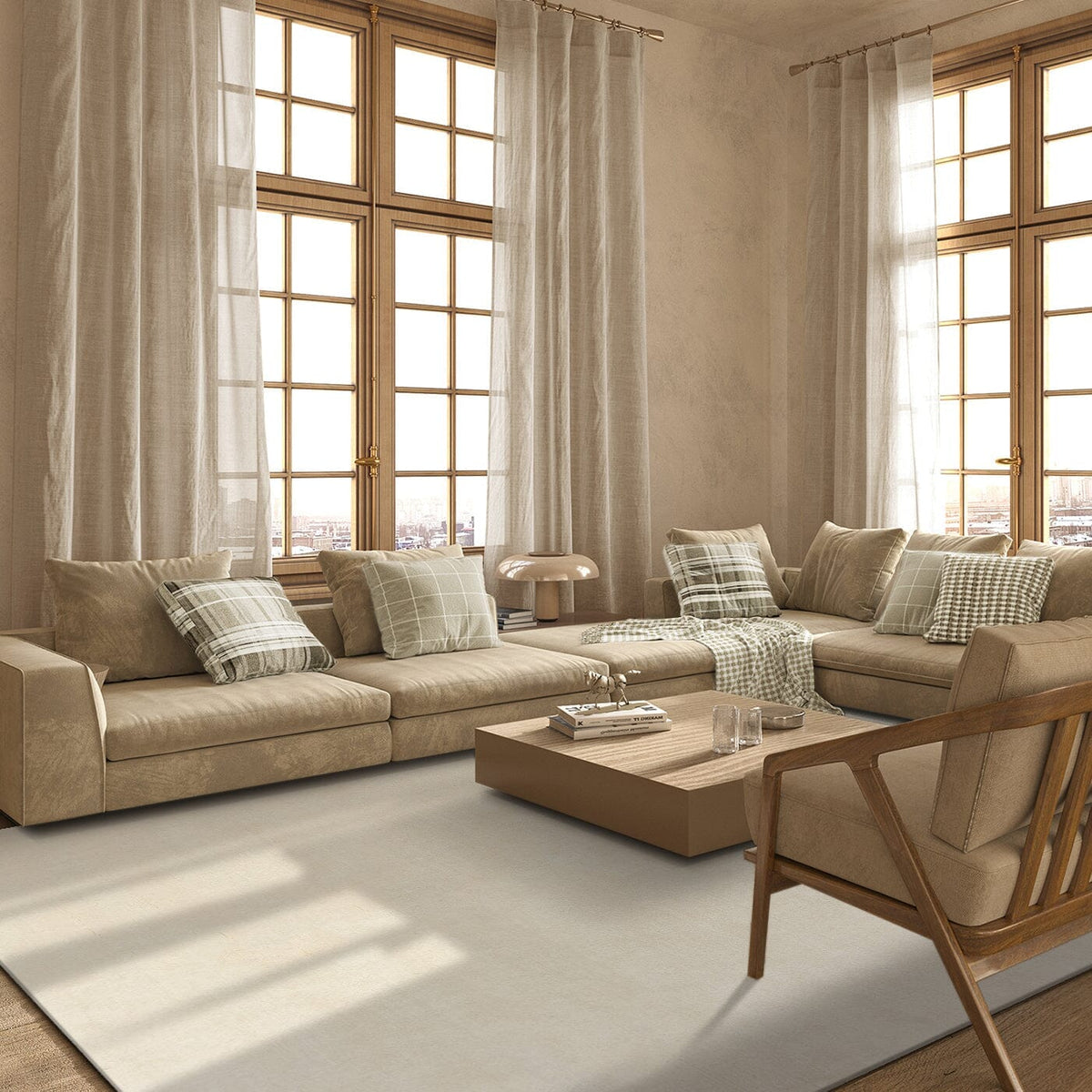 Diana Ivory Tibetan Handknotted Wool handknotted tibetan 60 knot Organic Weave Shop 