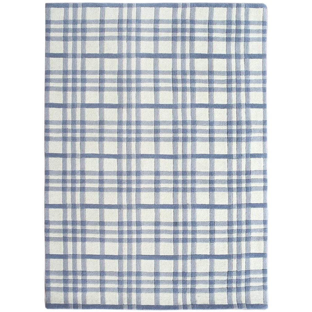 Aspen Plaid Grey Wool handtufted wool Organic Weave Shop 3' x 10' Blue 