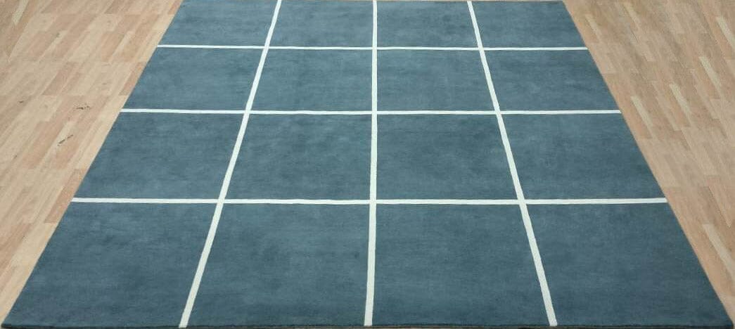 Avenues Grey Handknotted Wool handknotted tibetan 60 knot Organic Weave Shop 