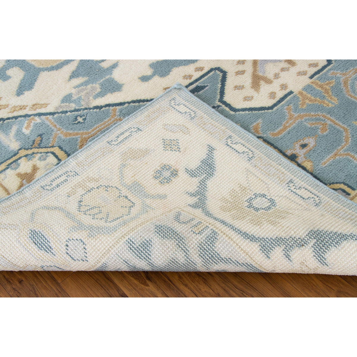 Ballard Blue Wool Handknotted handknotted tibetan 60 knot Organic Weave Shop 