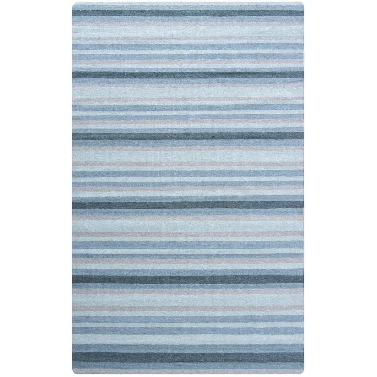 Stripe Blue Wool Flatweave cotton flatweave Organic Weave Shop 
