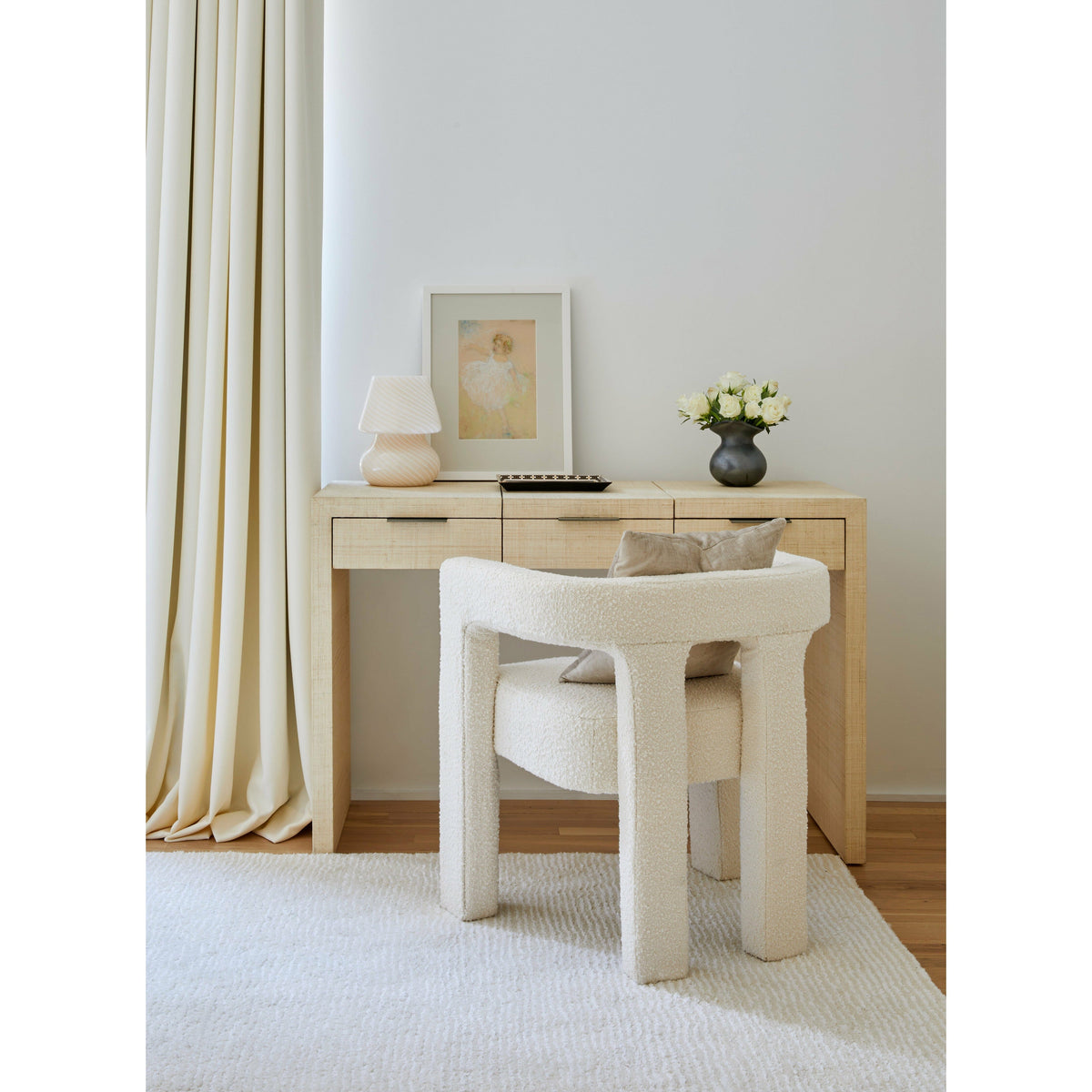 Seersucker Shag Ivory Handknotted handknotted tibetan 60 knot Organic Weave Shop 