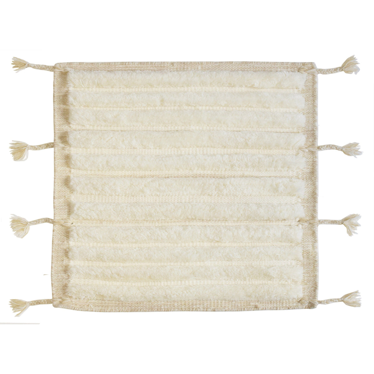 Taylor Wool Handknotted with Shag Pile - More Colors Available handknotted tibetan 60 knot Organic Weave Shop 6x9 Ivory 