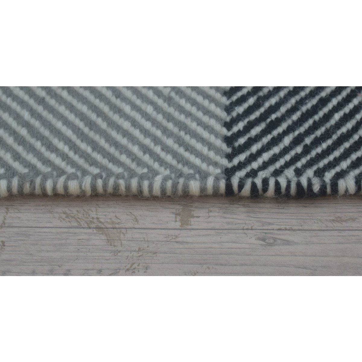 Barcelona Black/Grey Wool Flatweave wool flatweave Organic Weave Shop 