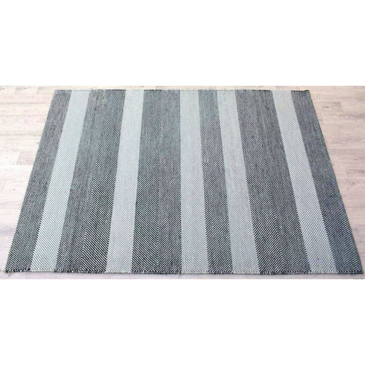 Barcelona Black/Grey Wool Flatweave wool flatweave Organic Weave Shop 