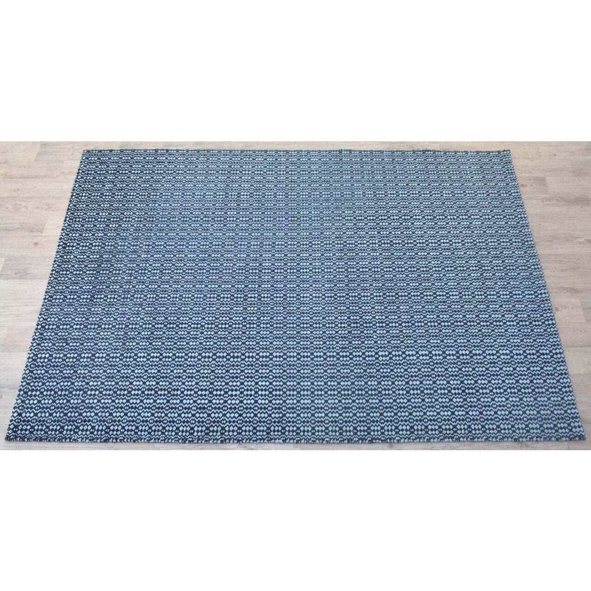 Marbella Blue Wool Flatweave wool flatweave Organic Weave Shop 