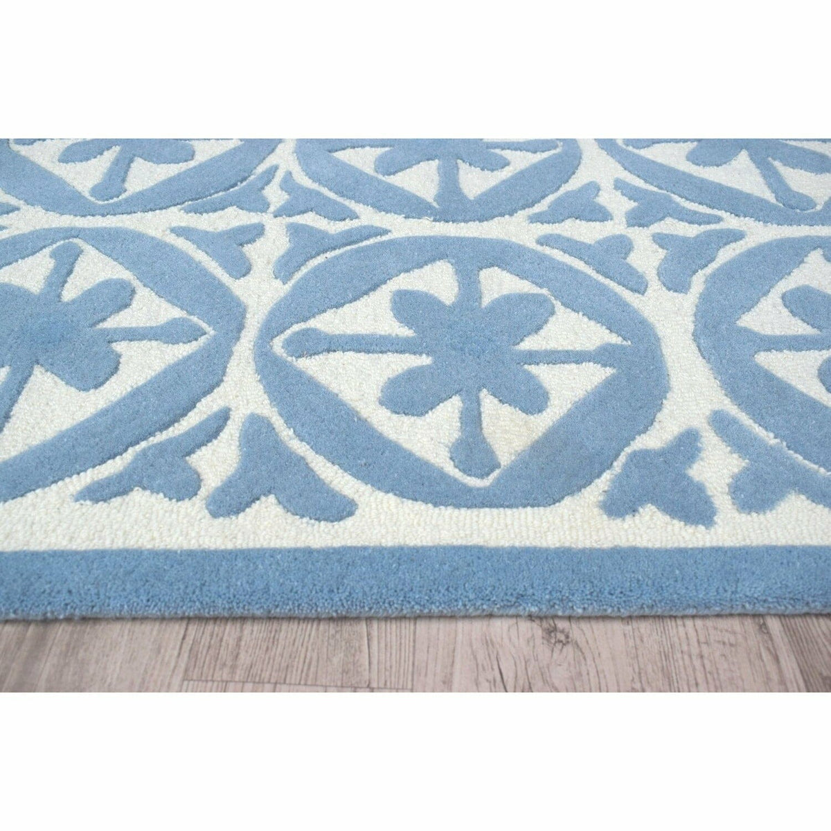 Capri Blue Wool handtufted wool Organic Weave Shop 
