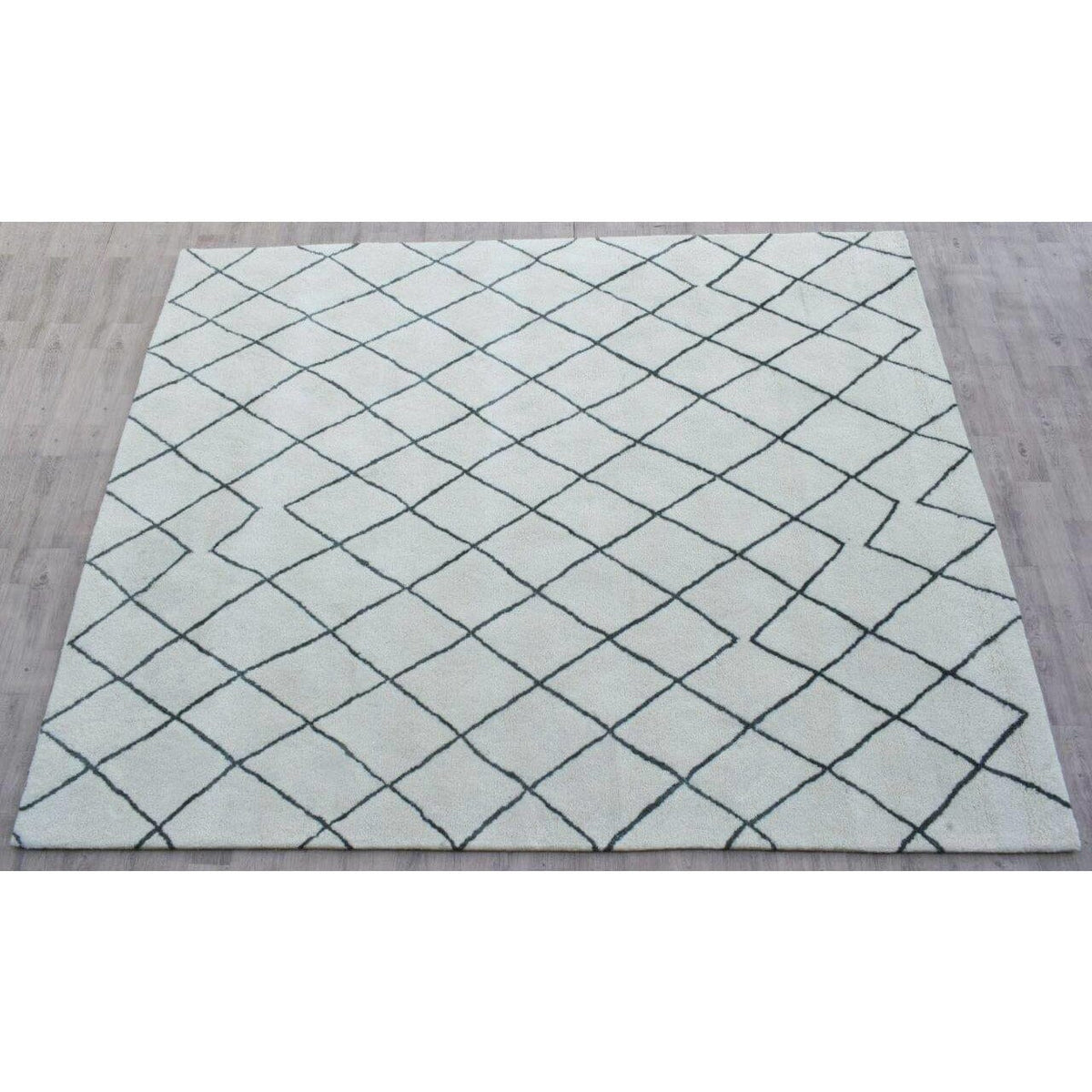 Rebel Hope Wool+Cotton Shag Ivory Grey handtufted wool + cotton shag Organic Weave Shop 