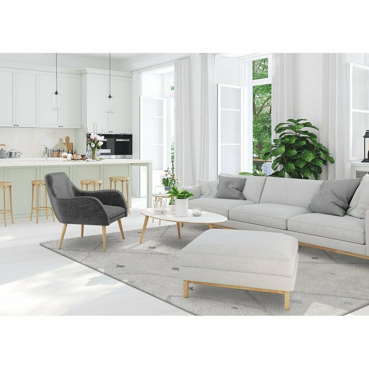 Arianna Lt Grey Moroccan Wool Shag handknotted tibetan 60 knot Organic Weave Shop 