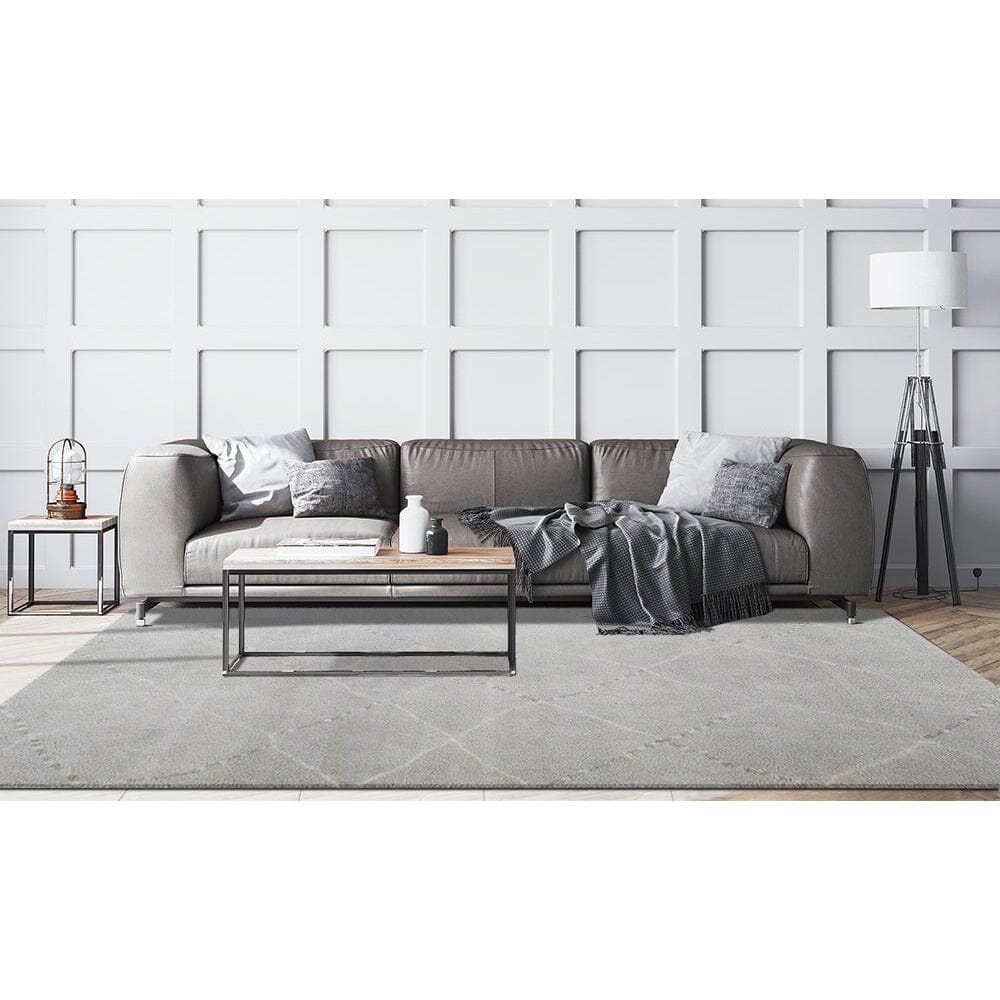 Samuel Grey Moroccan Shag Wool handknotted tibetan 60 knot Organic Weave Shop 