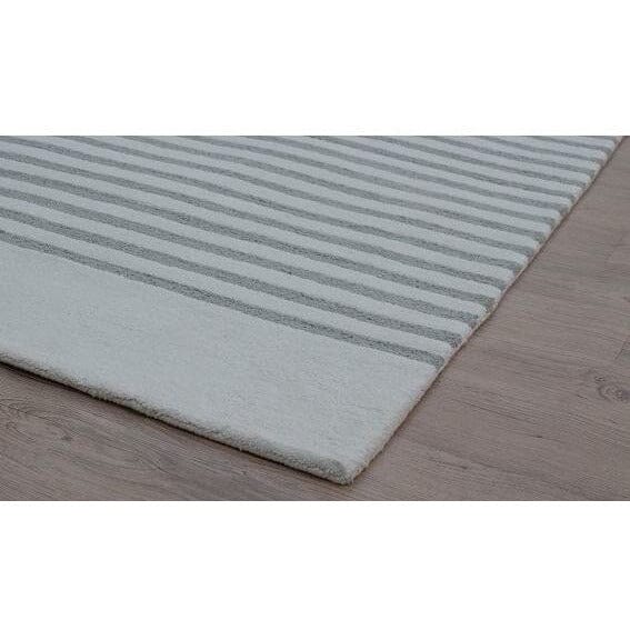 Sailor Stripe Grey/Taupe Cotton children&#39;s Organic Weave Shop 5&#39;x8&#39; 