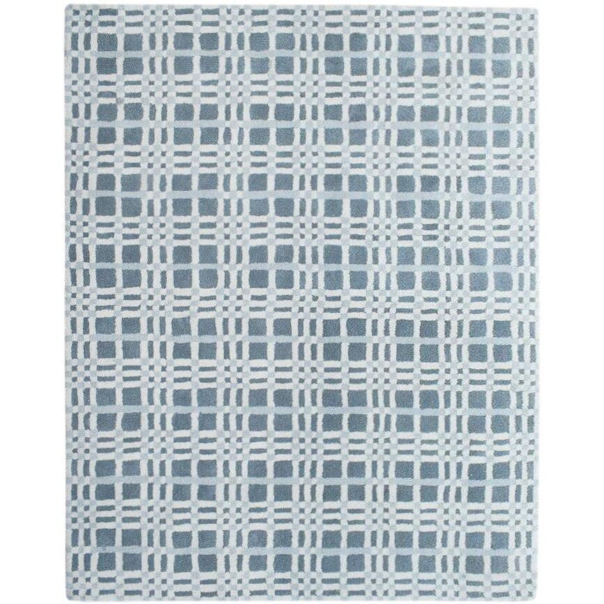 Fluffy Plaid Grey Wool Shag handtufted wool Organic Weave Shop 