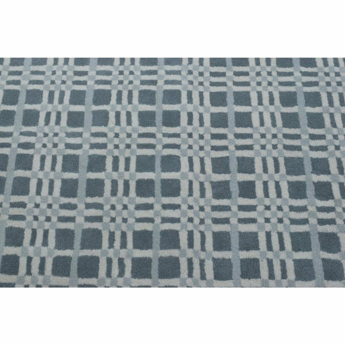 Fluffy Plaid Grey Wool Shag handtufted wool Organic Weave Shop 