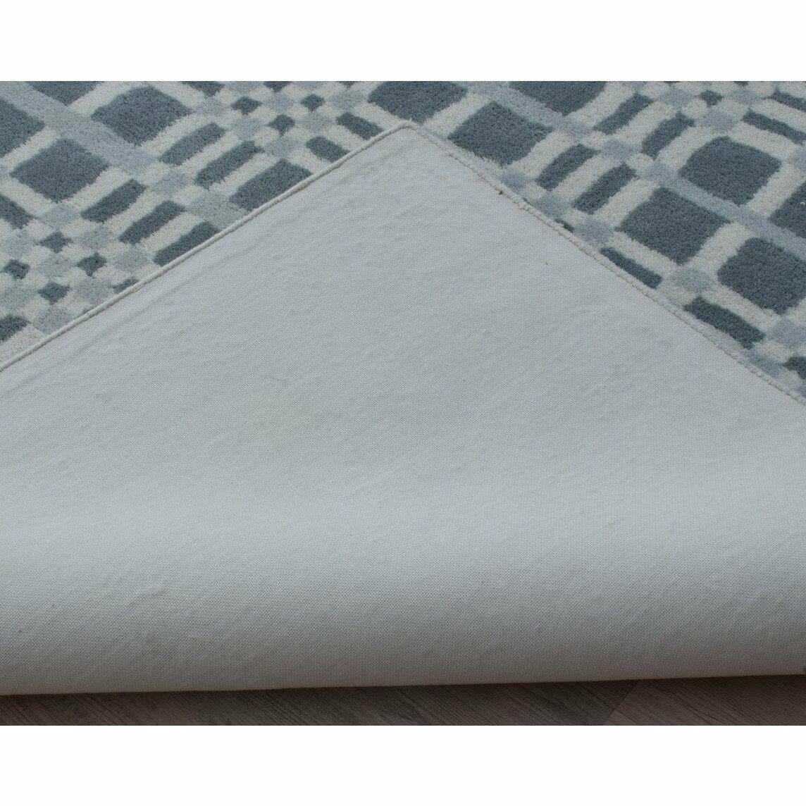 Fluffy Plaid Grey Wool Shag handtufted wool Organic Weave Shop 