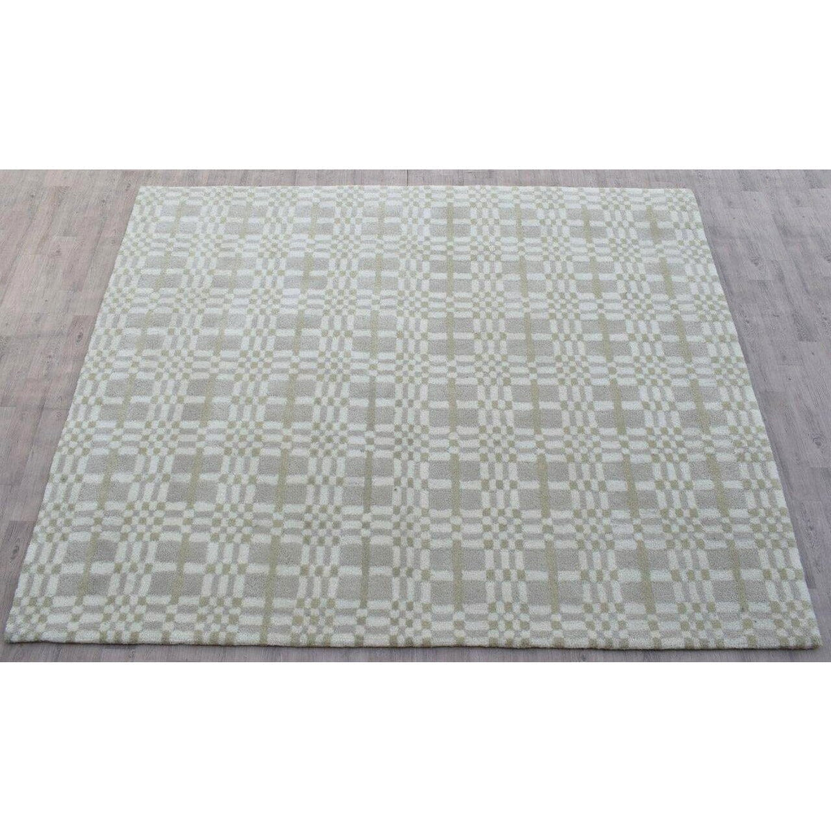 Fluffy Plaid Sand Wool Shag handtufted wool Organic Weave Shop 