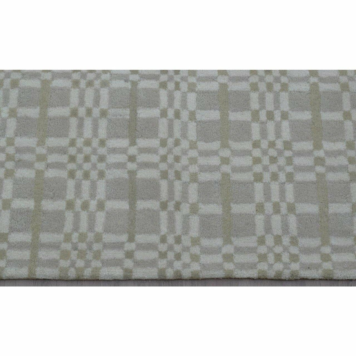 Fluffy Plaid Sand Wool Shag handtufted wool Organic Weave Shop 