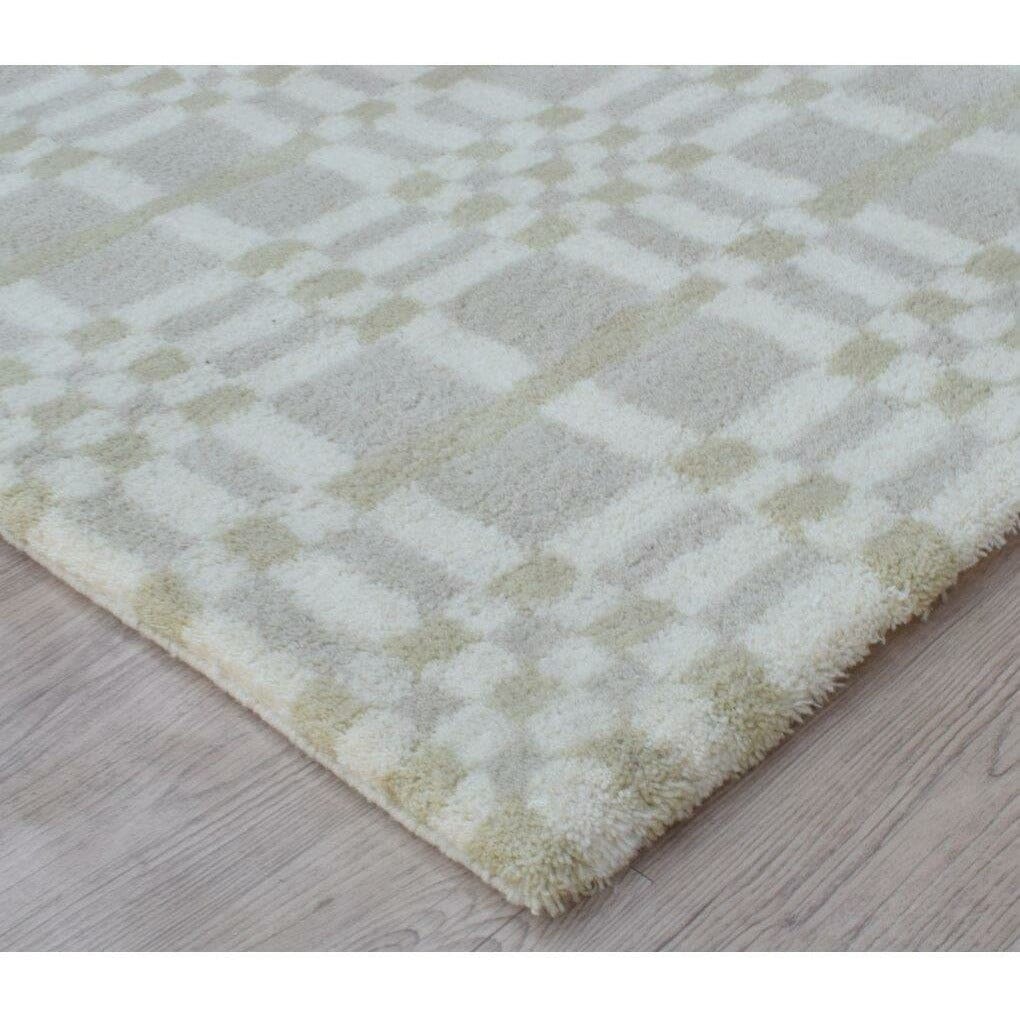 Fluffy Plaid Sand Wool Shag handtufted wool Organic Weave Shop 3&#39; x 10&#39; RUNNER Sand Wool