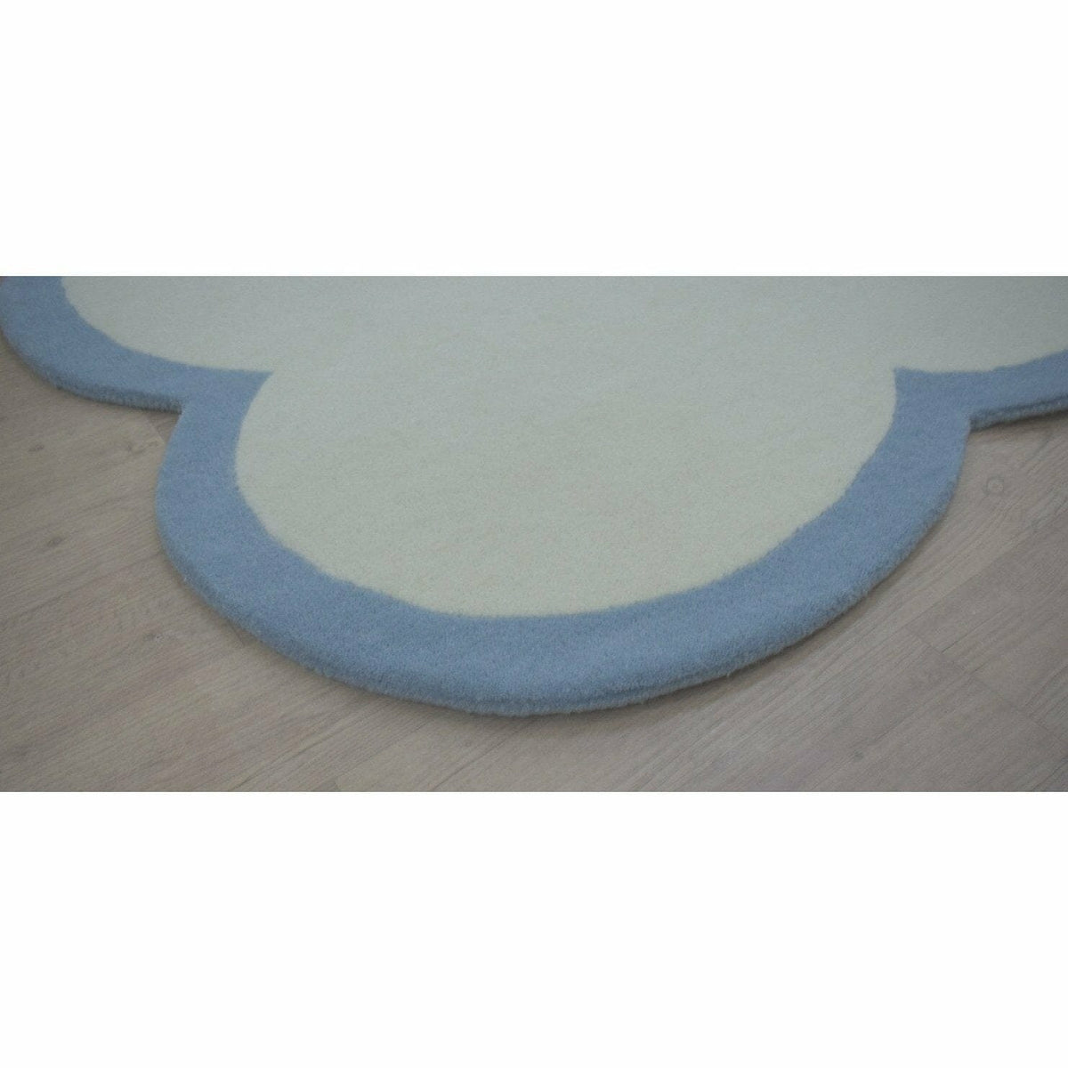 Sculpted Border Handknotted Wool Periwinkle handknotted tibetan 60 knot Organic Weave Shop 5&#39;x8&#39; 