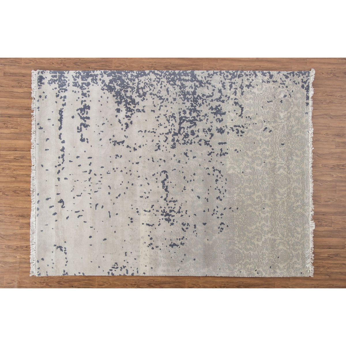 Halo Handknotted Wool 6x8 handknotted tibetan 60 knot Organic Weave Shop 5&#39;11&quot; x 7&#39;10&quot; Grey/Lavender 