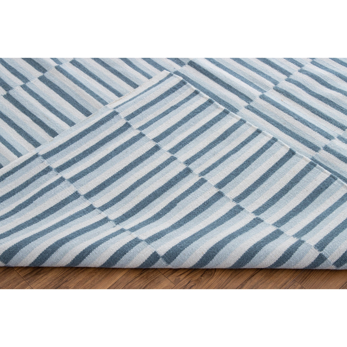 Tate Wool Flatweave Blue 5x8 wool flatweave Organic Weave Shop 