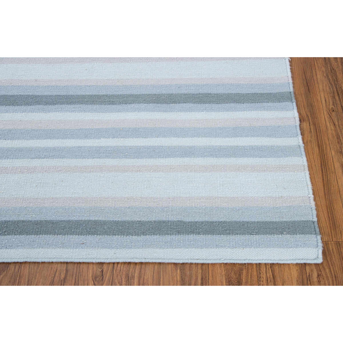 Stripe Blue Wool Flatweave 5x8 wool flatweave Organic Weave Shop 