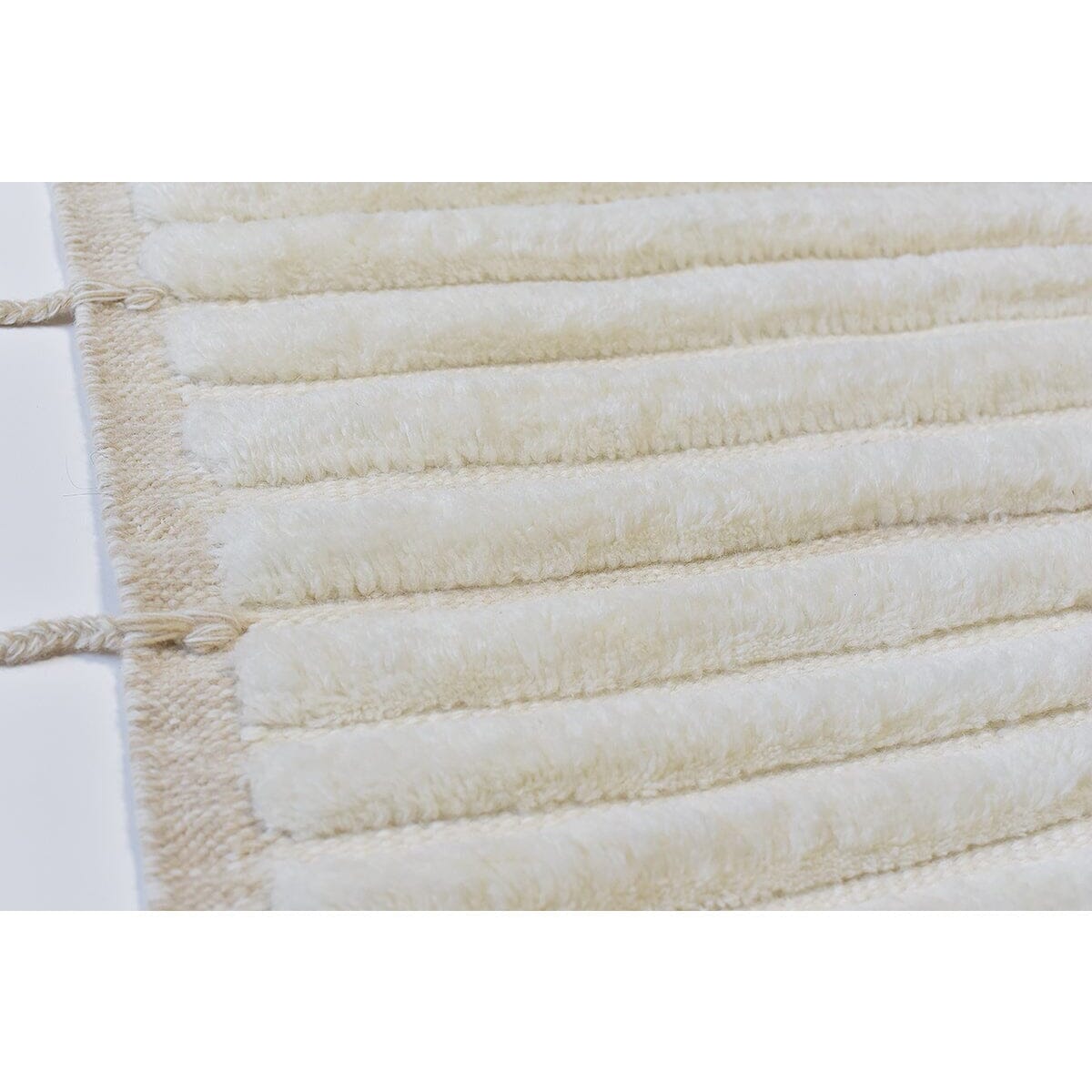 Taylor Ivory Wool Handknotted with Shag Pile 8x10 Rugs Organic Weave Shop 