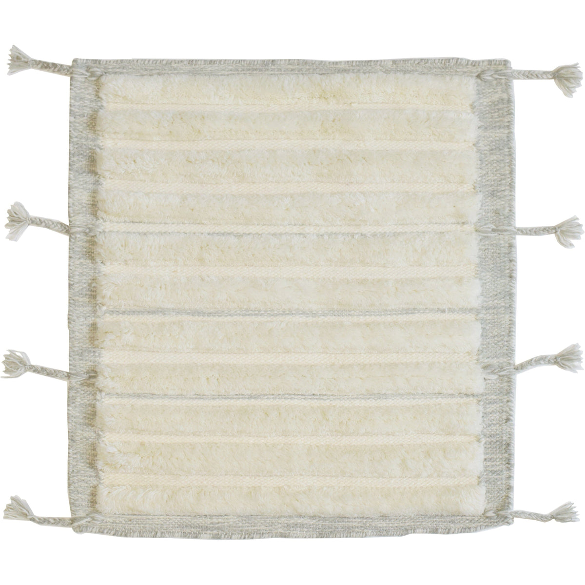 Taylor Wool Handknotted with Shag Pile - More Colors Available handknotted tibetan 60 knot Organic Weave Shop 6x9 Ivory/Grey 