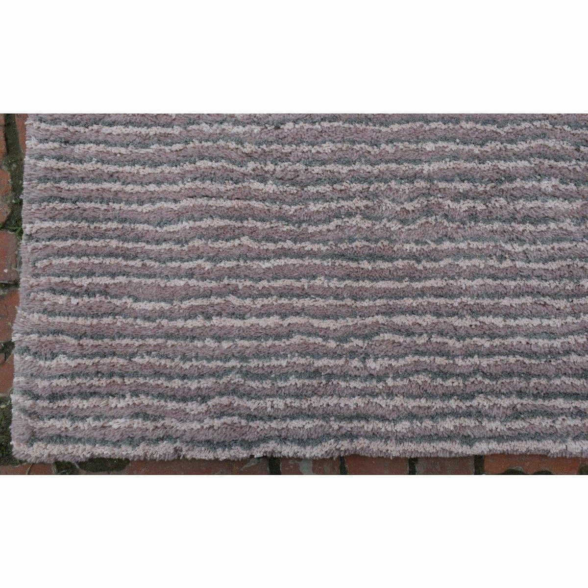 Seersucker Wool + Cotton Shag - 12 Colors Available handtufted wool + cotton shag Organic Weave Shop 6&#39; Circle/Round Lavender/Grey 