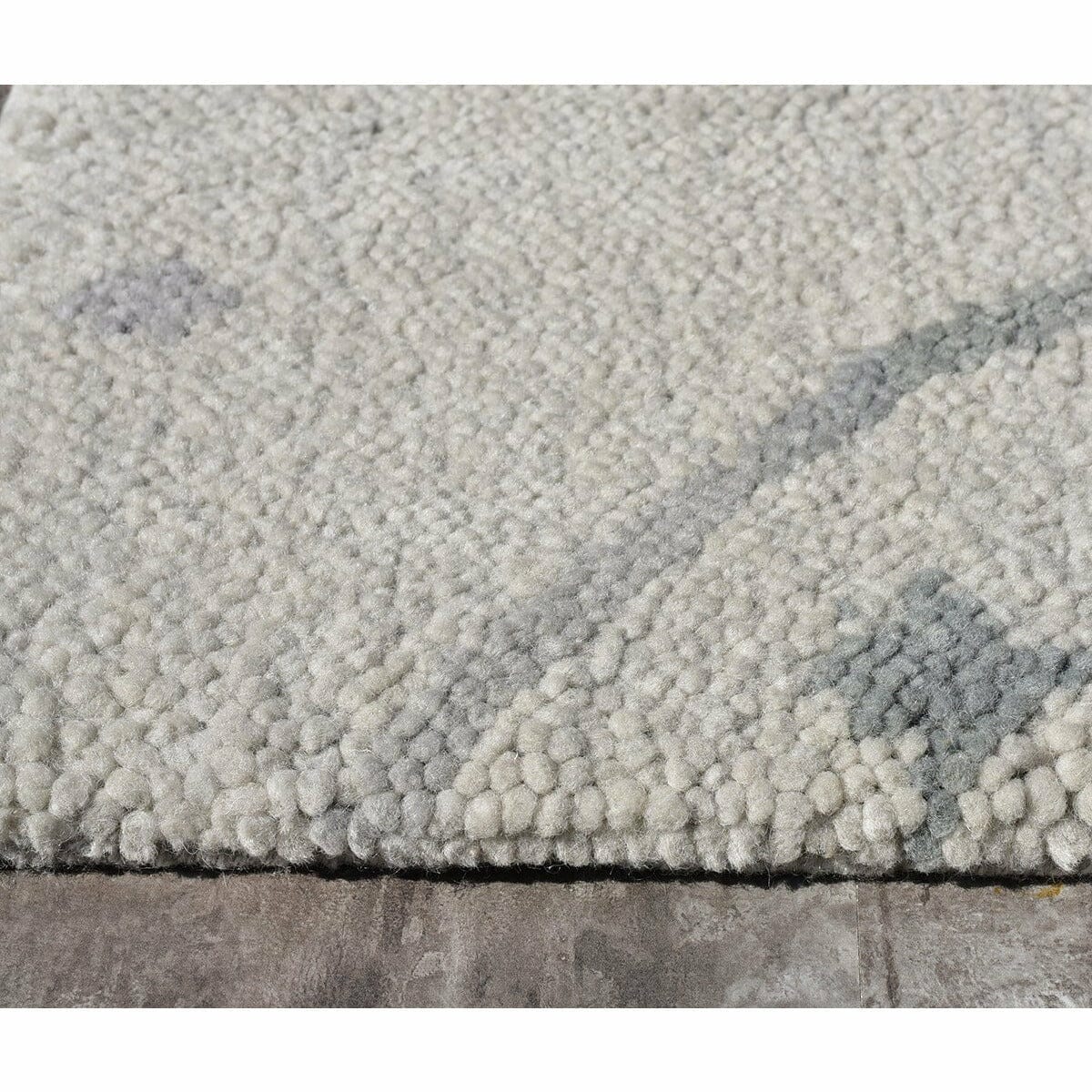 Arianna Lt Grey Moroccan Wool Shag handknotted tibetan 60 knot Organic Weave Shop 