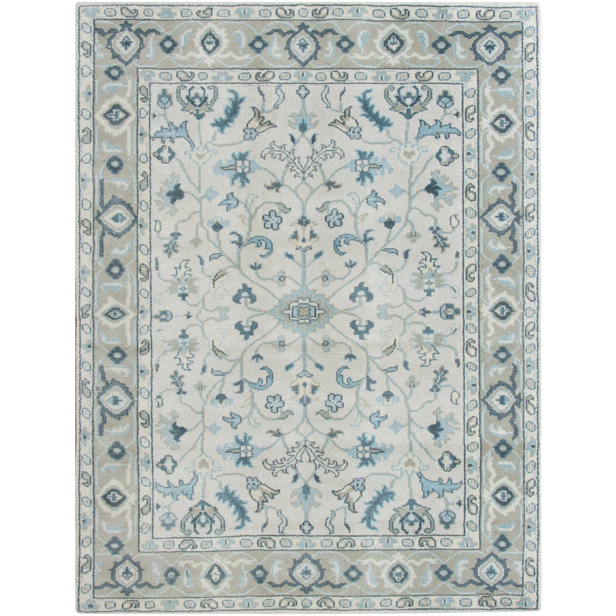 Lucerne Blue Handknotted handknotted tibetan 60 knot Organic Weave Shop 