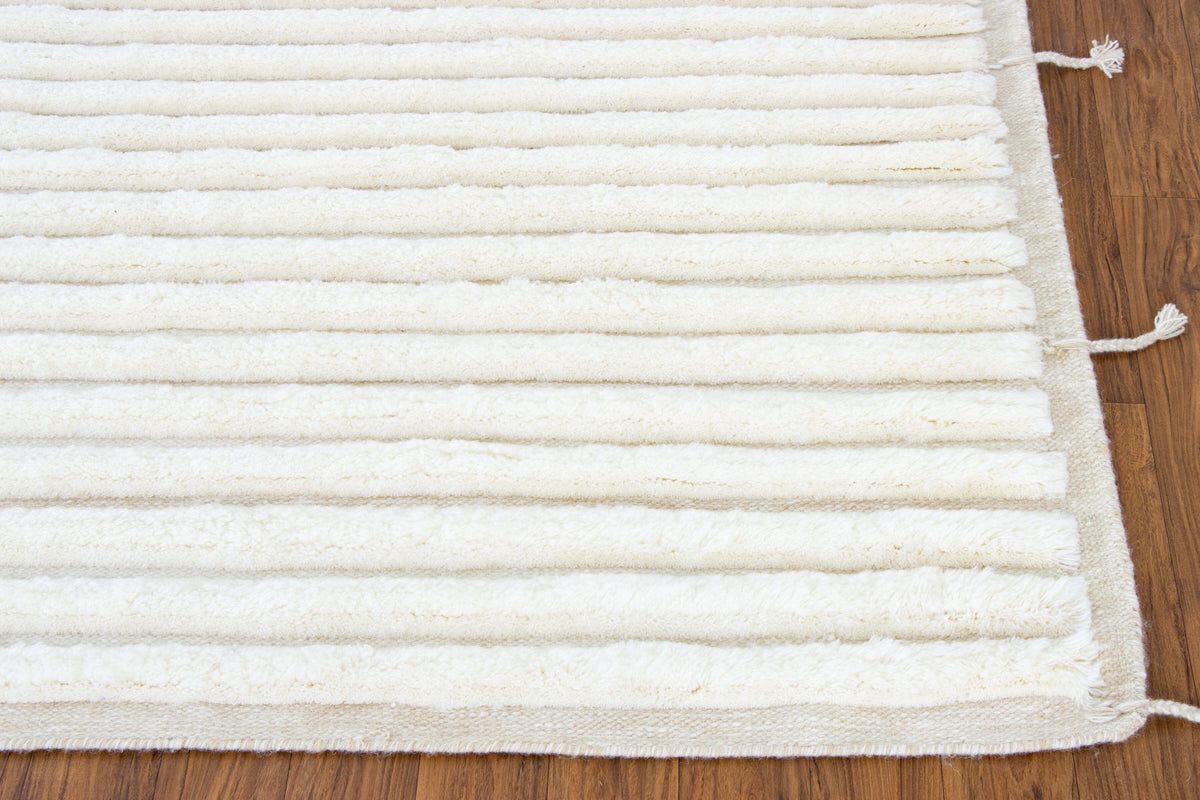 Taylor Ivory Wool Handknotted with Shag Pile 8x10 Rugs Organic Weave Shop 