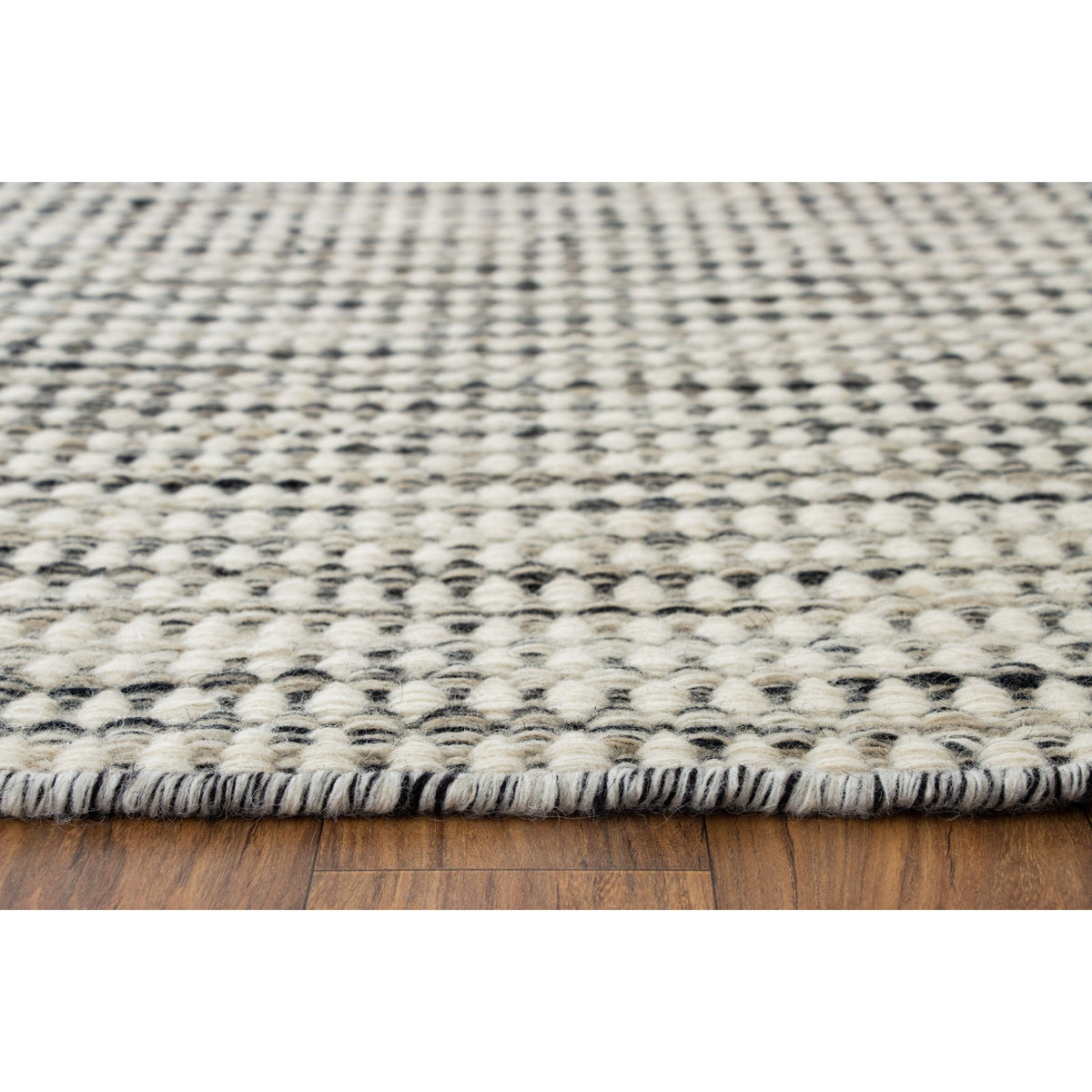 Whitney Black Wool Flatweave wool flatweave Organic Weave Shop 