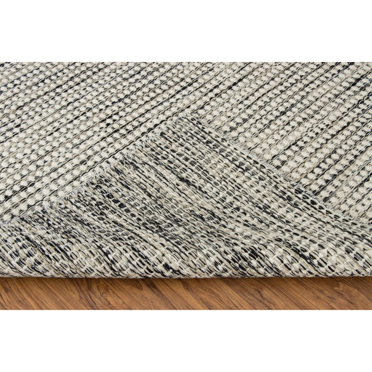 Whitney Black Wool Flatweave wool flatweave Organic Weave Shop 