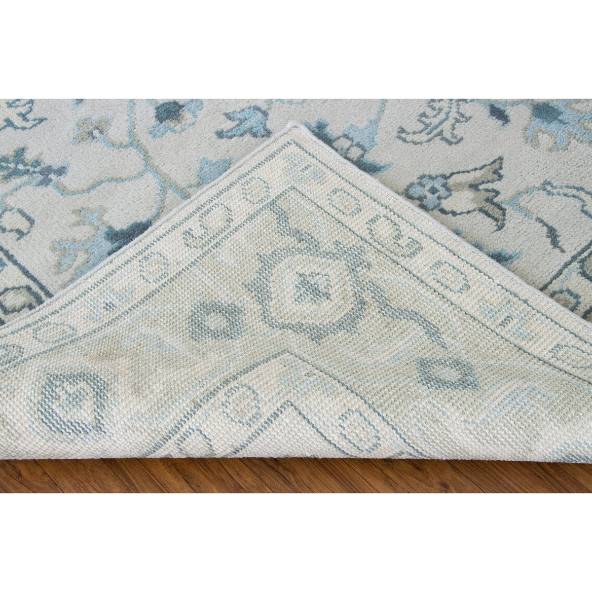 Lucerne Blue Handknotted handknotted tibetan 60 knot Organic Weave Shop 