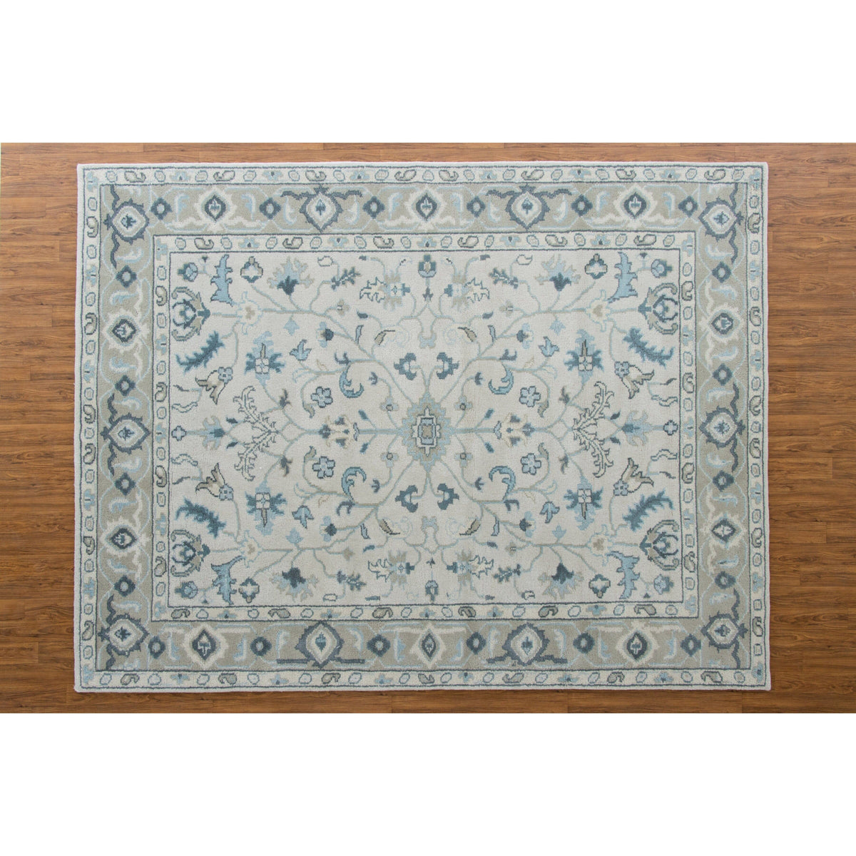 Lucerne Blue Handknotted handknotted tibetan 60 knot Organic Weave Shop 