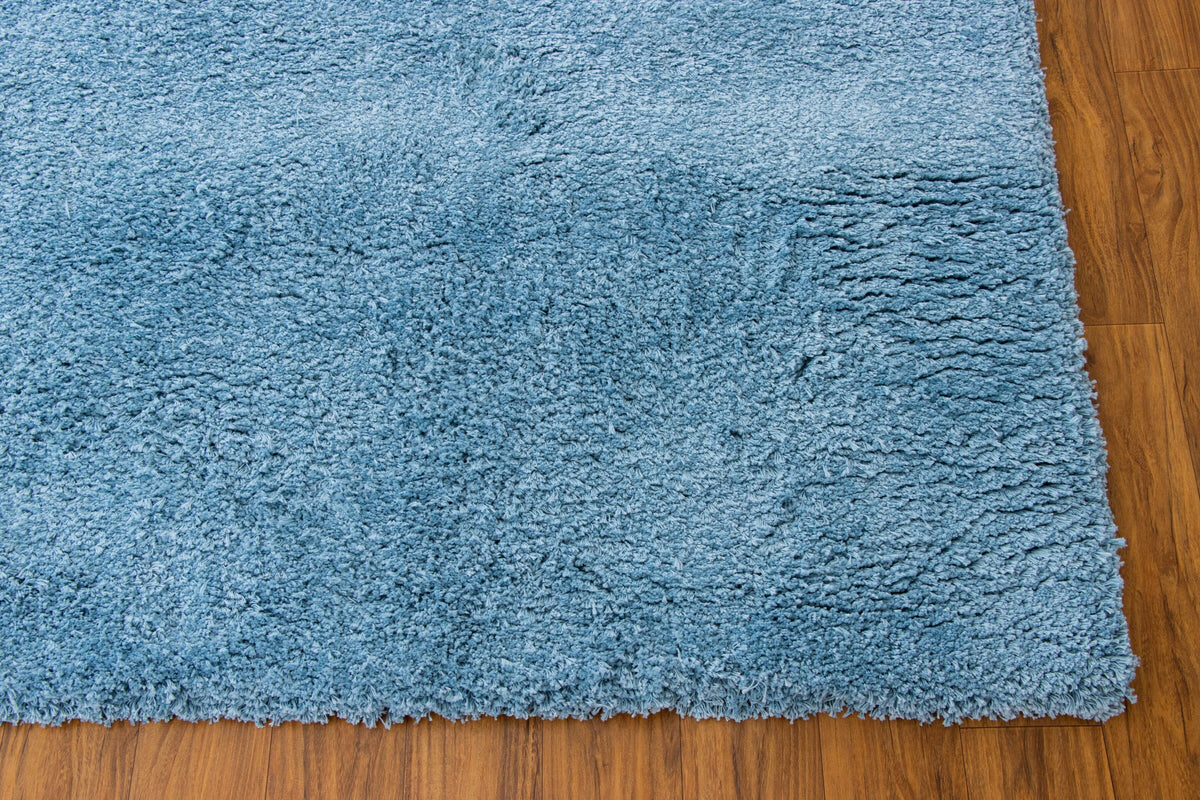 Signature Cotton Shag - 12 Colors Available handtufted cotton Organic Weave Shop 6&#39; Round/Circle Medium Blue 