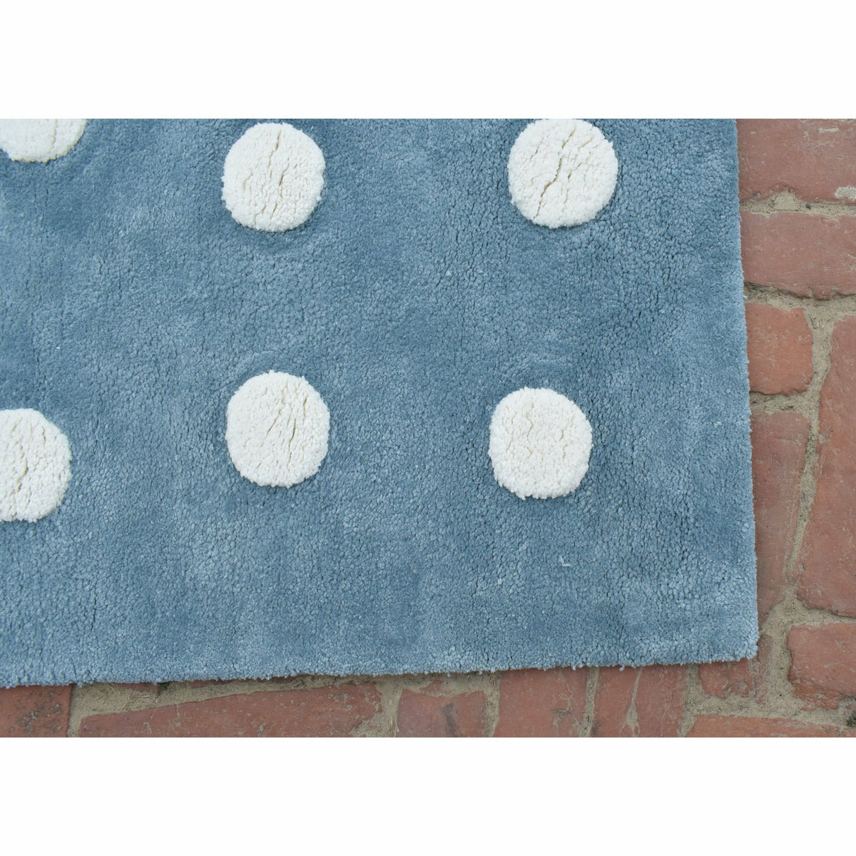 Polka Dot Cotton Blue children&#39;s Organic Weave Shop 5&#39;x8&#39; 