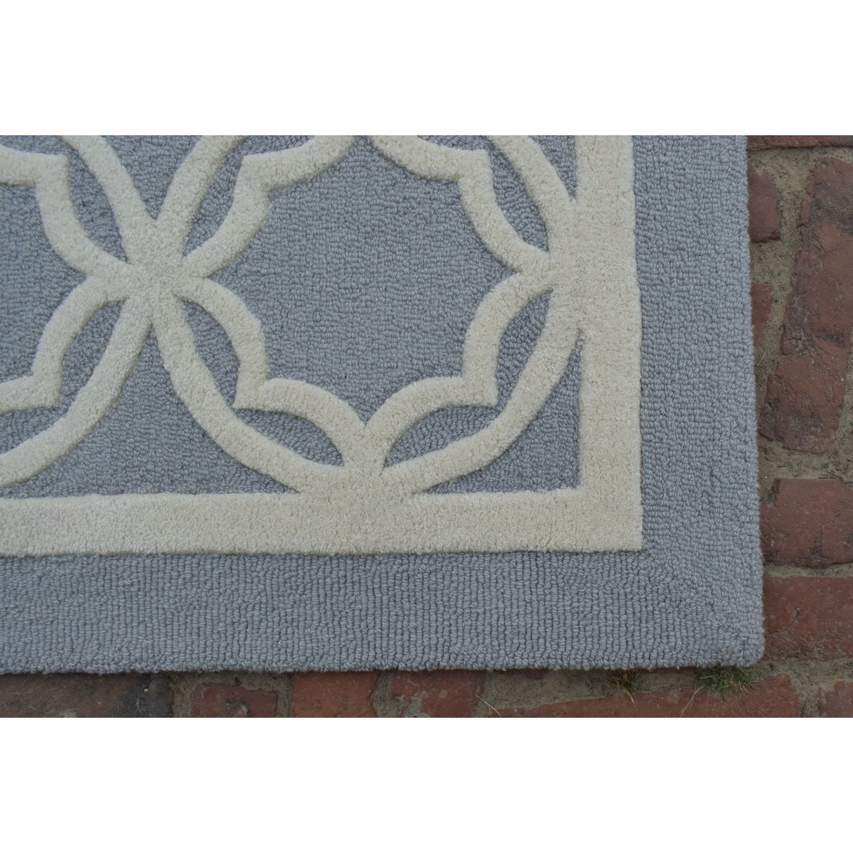 Trellis Grey Wool handtufted wool Organic Weave Shop 