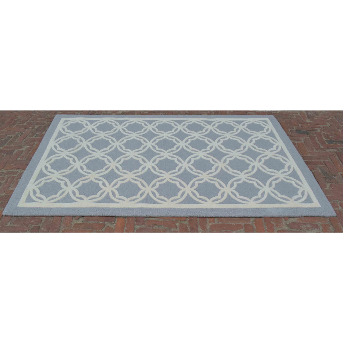 Trellis Grey Wool handtufted wool Organic Weave Shop 