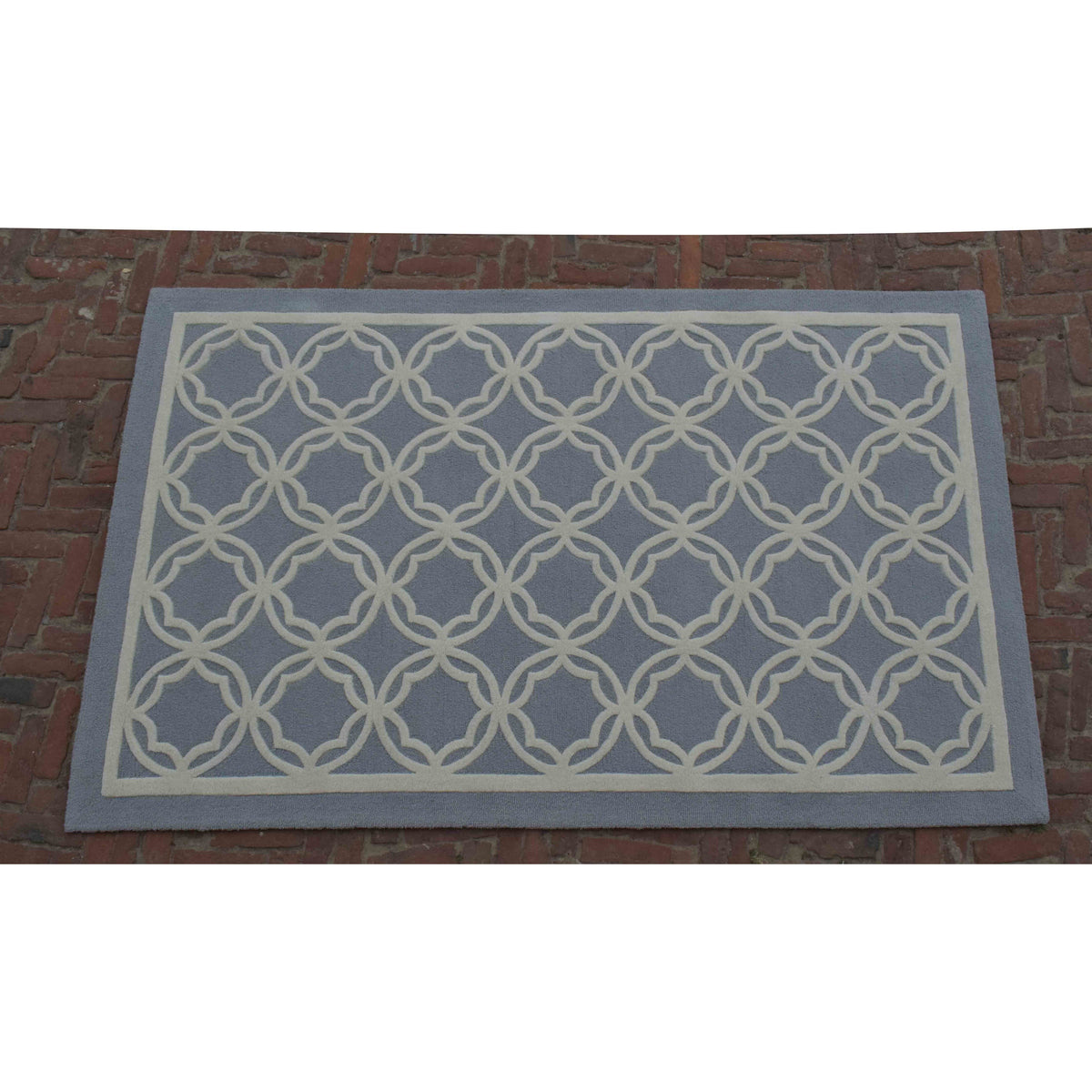 Trellis Grey Wool handtufted wool Organic Weave Shop 