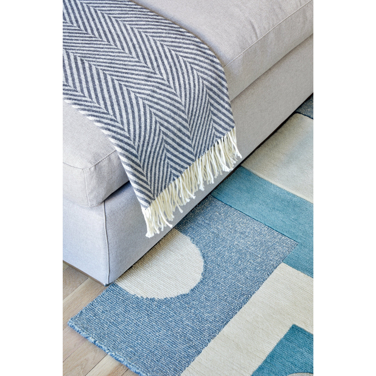 Nassau Teal Tibetan Handknotted handknotted tibetan 60 knot Organic Weave Shop 