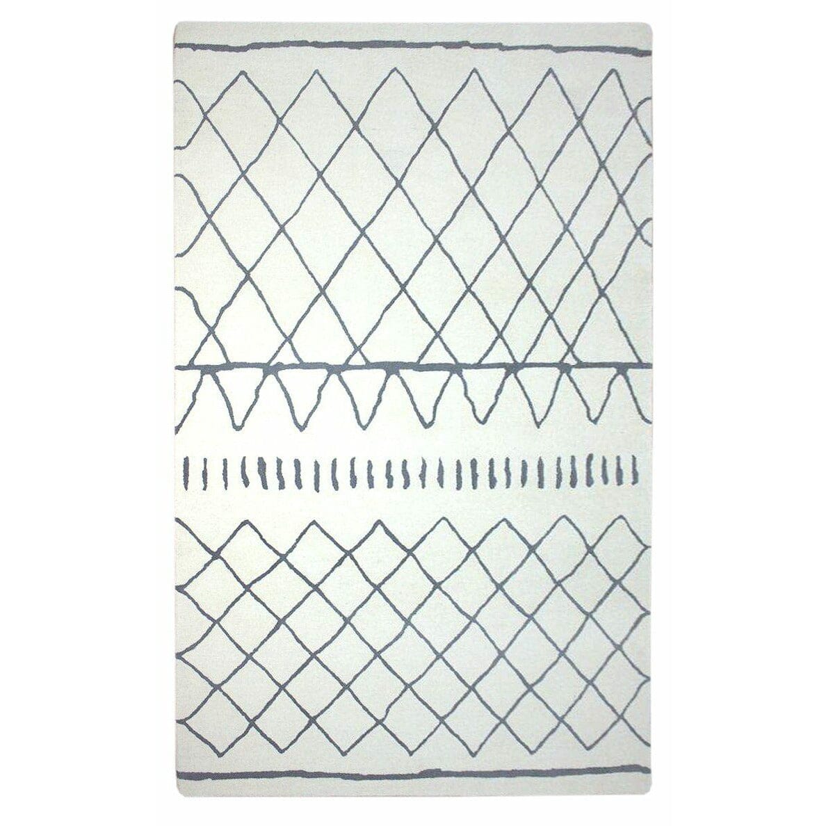 Rebel Chance Wool Ivory/Charcoal Rugs Organic Weave Shop 5&#39; x 8&#39; 