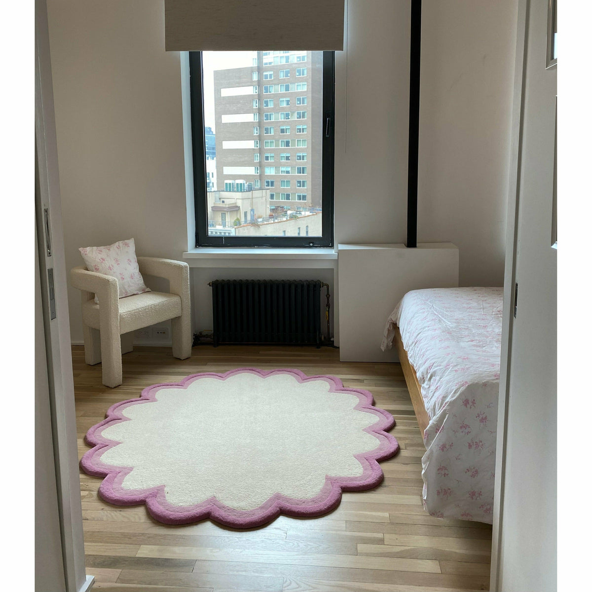 Double Sculpted Border Pink Wool Rugs Organic Weave Shop 