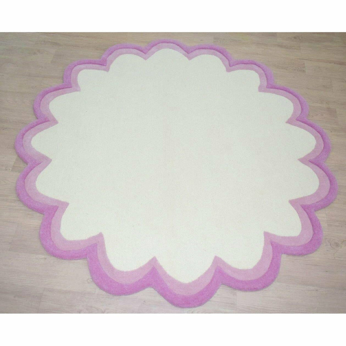 Double Sculpted Border Pink Wool Rugs Organic Weave Shop 