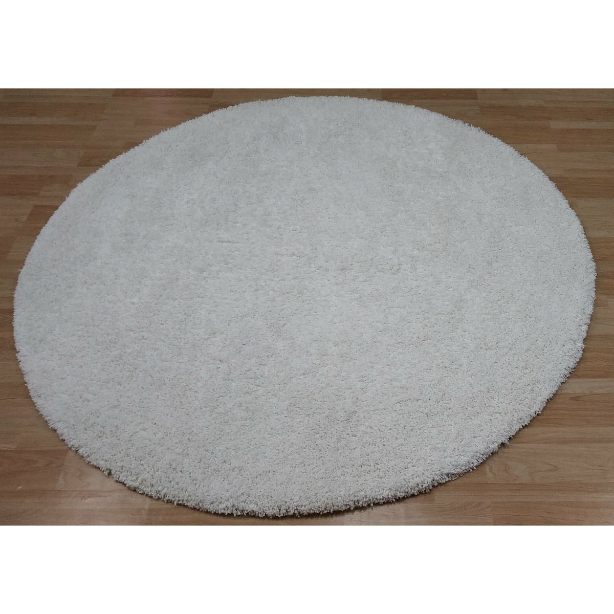 Signature Cotton Shag Ivory Round handtufted cotton Organic Weave Shop 