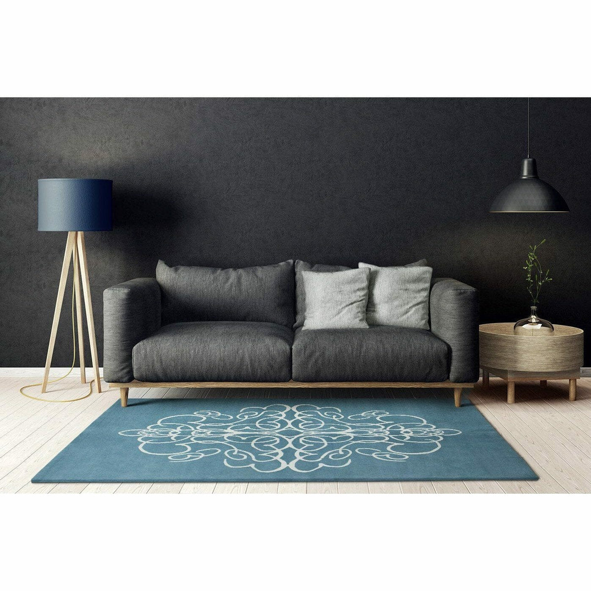 Take a Chance on Me Aqua Wool Handknotted handknotted tibetan 60 knot Organic Weave Shop 