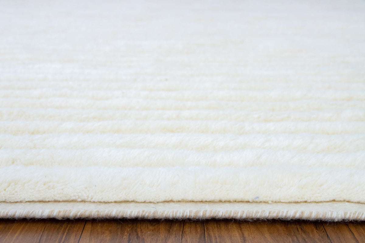 Taylor Ivory Wool Handknotted with Shag Pile 8x10 Rugs Organic Weave Shop 