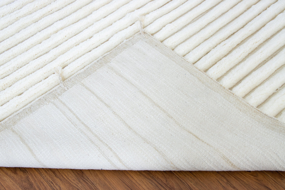 Taylor Ivory Wool Handknotted with Shag Pile 8x10 Rugs Organic Weave Shop 